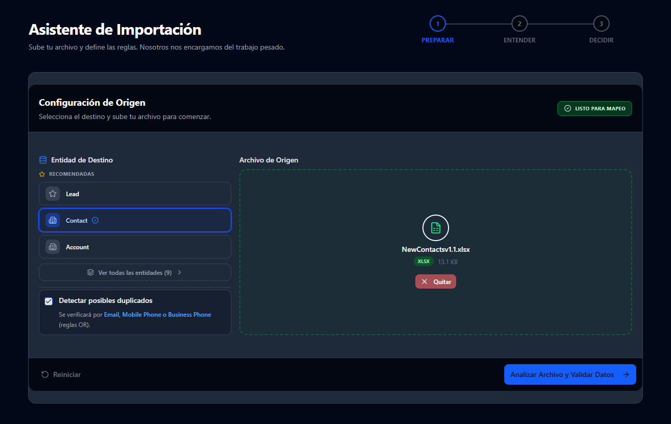 ImportToD365 — Paso 1: Preparar